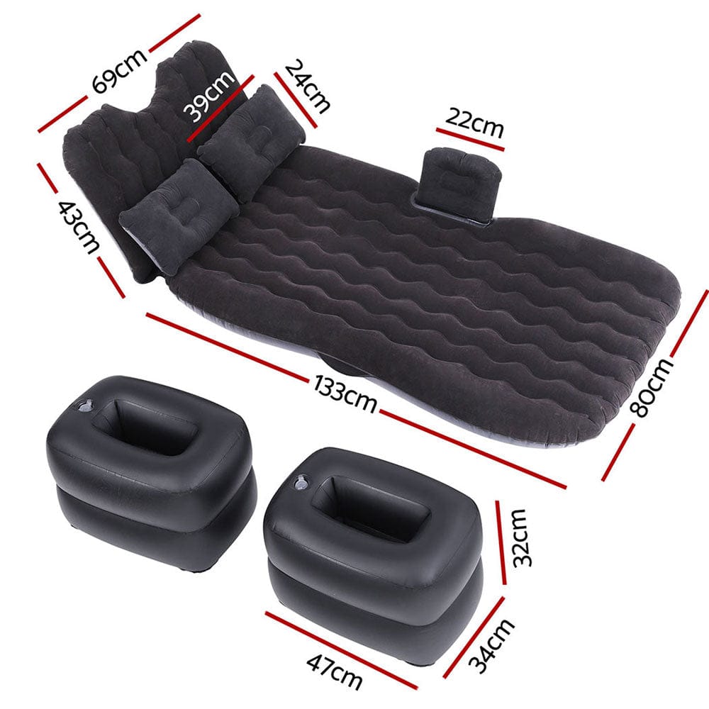 Weisshorn Car Mattress 176x80 Inflatable SUV Back Seat Camping Bed Charcoal - SportZone.co.nz