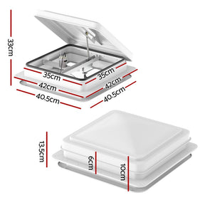Weisshorn Caravan Roof Vent Fan Air Exhaust Hatch 12V RV Motorhome Camper White - SportZone.co.nz