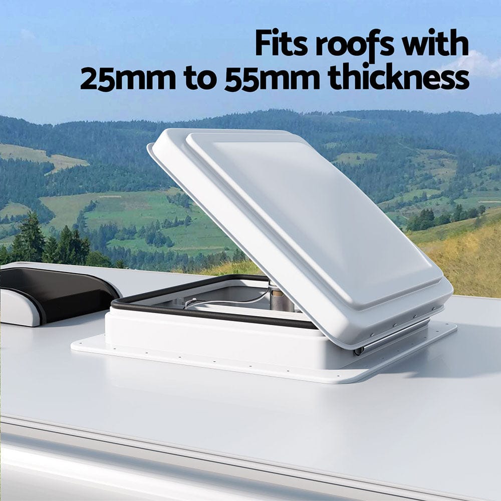 Weisshorn Caravan Roof Vent Fan Air Exhaust Hatch 12V RV Motorhome Camper White - SportZone.co.nz
