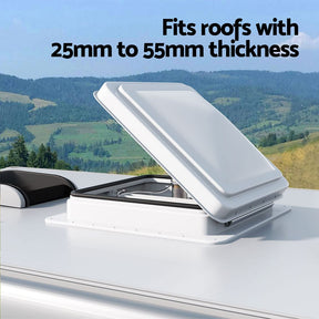 Weisshorn Caravan Roof Vent Fan Air Exhaust Hatch 12V RV Motorhome Camper White - SportZone.co.nz