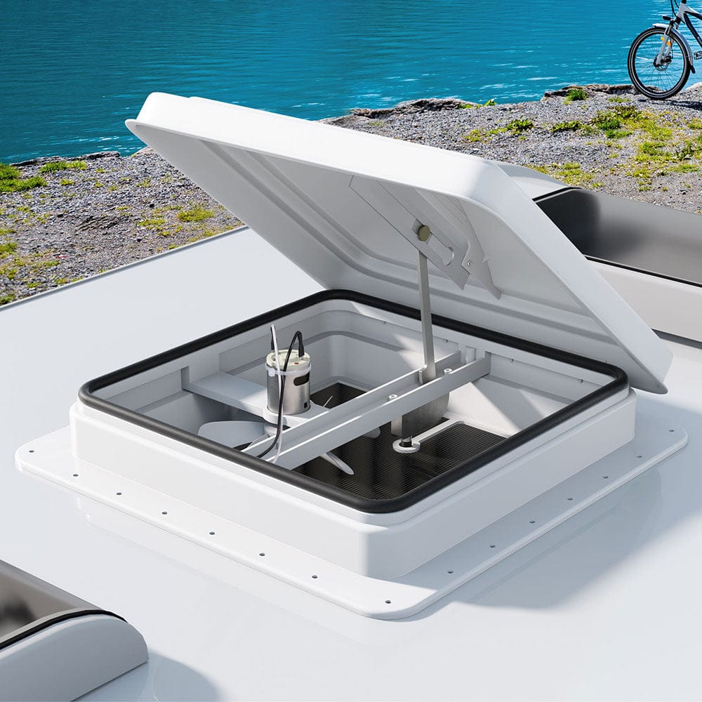 Weisshorn Caravan Roof Vent Fan Air Exhaust Hatch 12V RV Motorhome Camper White - SportZone.co.nz