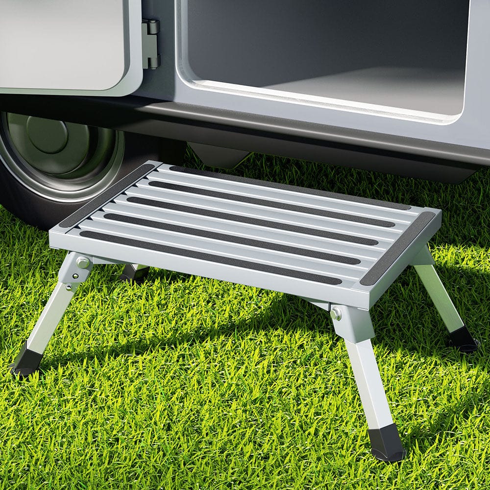Weisshorn Caravan Step Folding Aluminium Step Ladder Stool - SportZone.co.nz