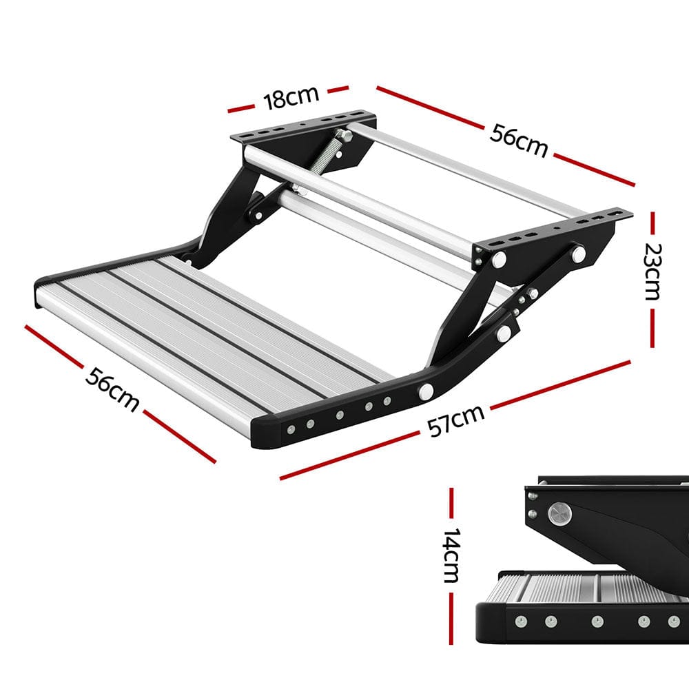 Weisshorn Caravan Step Pull Out Step Single Aluminium 200KG - SportZone.co.nz