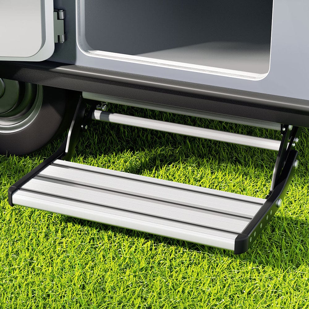 Weisshorn Caravan Step Pull Out Step Single Aluminium 200KG - SportZone.co.nz