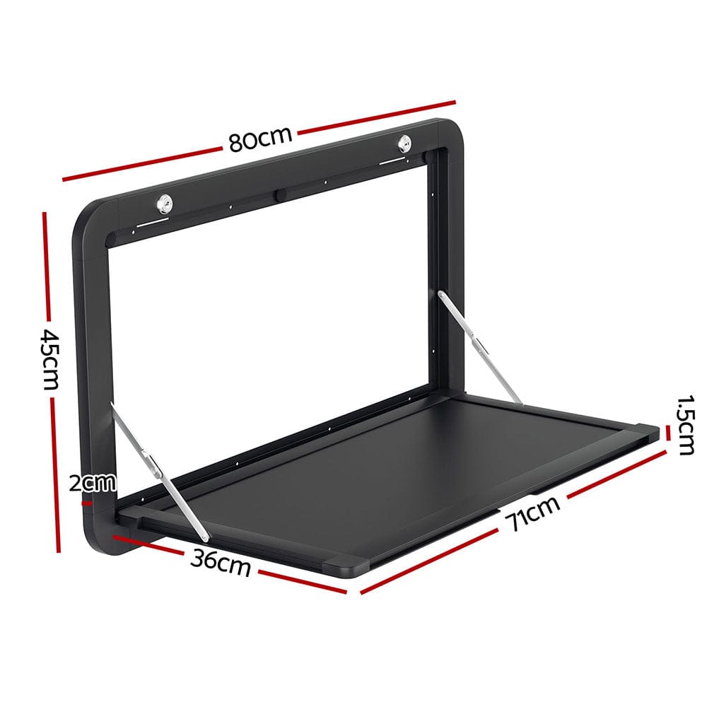 Weisshorn Caravan Table 800 x 450mm Folding Lockable Black - SportZone.co.nz