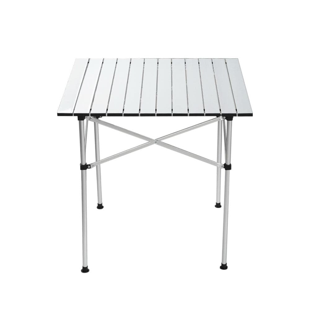 Weisshorn Folding Camping Table 70CM Roll Up Outdoor Picnic BBQ Aluminium Desk - SportZone.co.nz