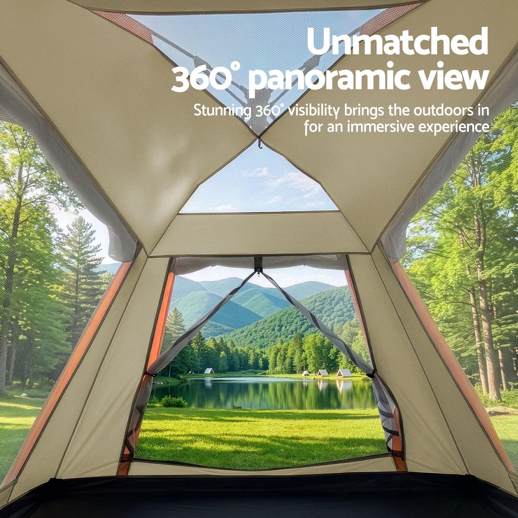 Weisshorn Pop Up Camping Tent 3 - 4 Person Automatic Tent Instant Setup Waterproof - SportZone.co.nz