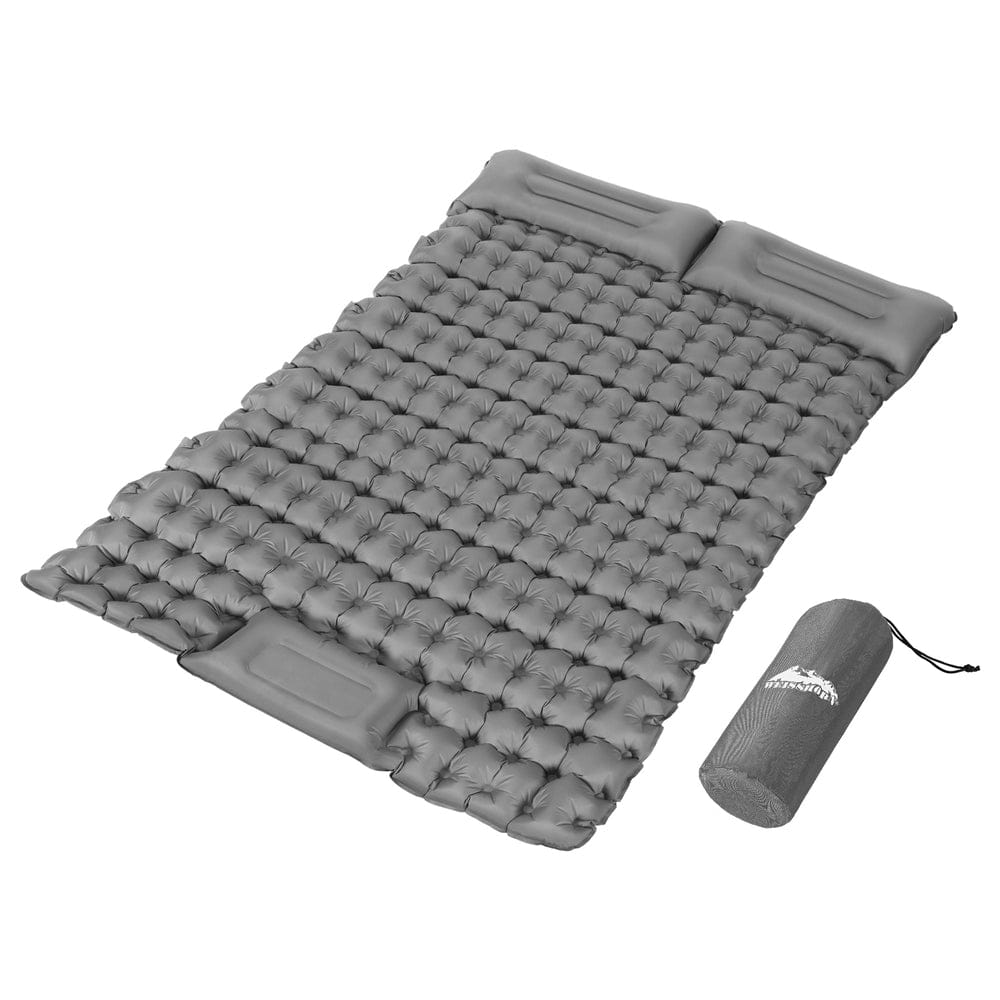 Weisshorn Self Inflating Mattress Camping Sleeping Mat Air Bed Double Pillow Bag - SportZone.co.nz