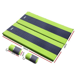 Weisshorn Self Inflating Mattress Camping Sleeping Mat Air Bed Pad Double Green - SportZone.co.nz