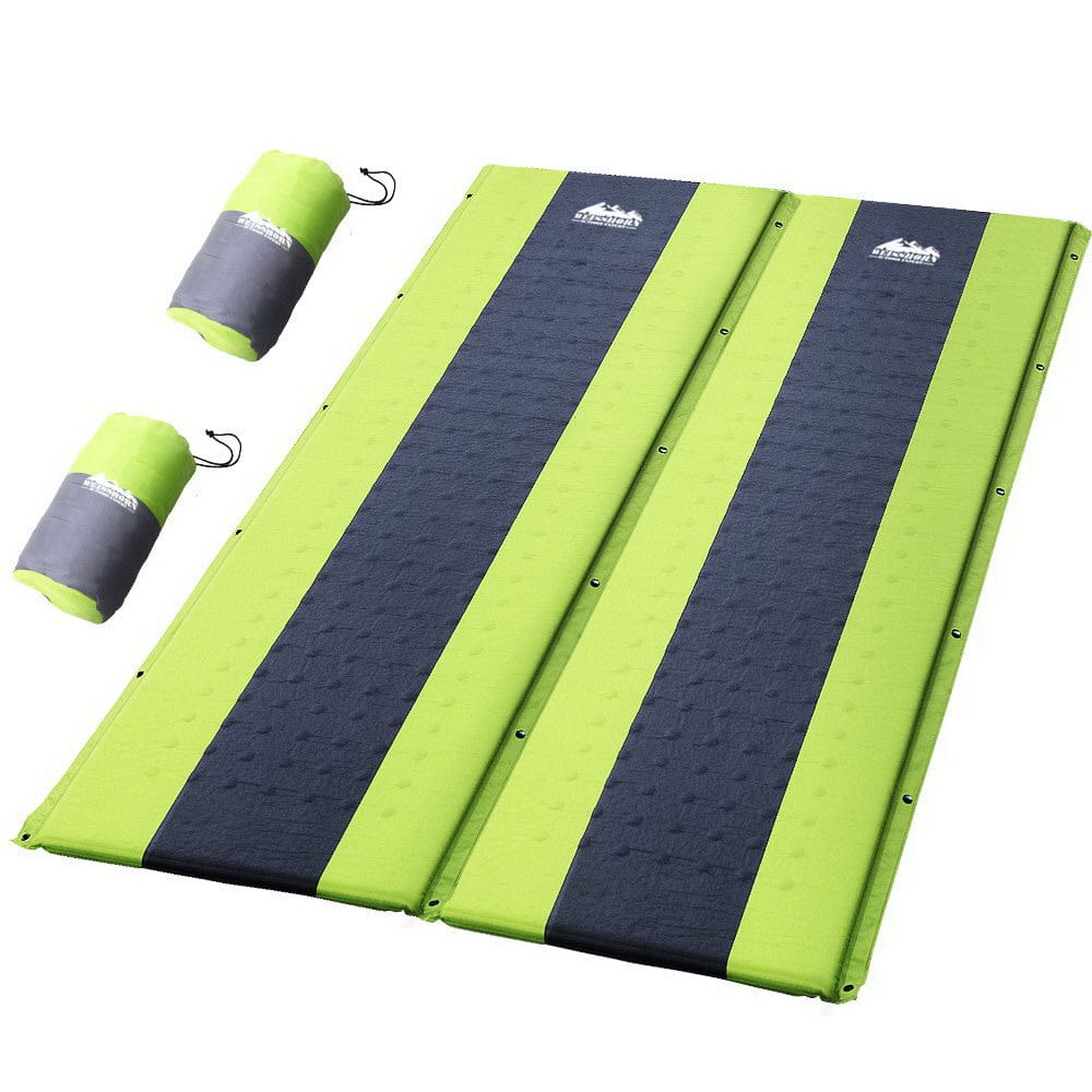 Weisshorn Self Inflating Mattress Camping Sleeping Mat Air Bed Pad Double Green - SportZone.co.nz