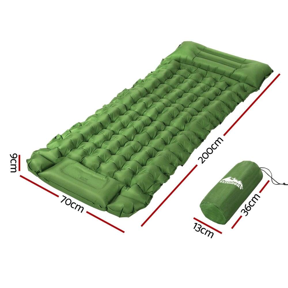 Weisshorn Self Inflating Mattress Camping Sleeping Mat Air Bed Pad Single Pillow - SportZone.co.nz