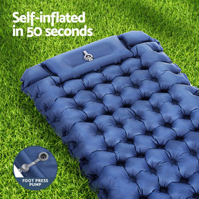 Weisshorn Self Inflating Mattress Camping Sleeping Mat Air Bed Single Pillow Bag - SportZone.co.nz