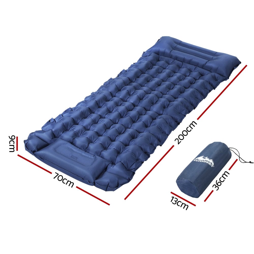Weisshorn Self Inflating Mattress Camping Sleeping Mat Air Bed Single Pillow Bag - SportZone.co.nz