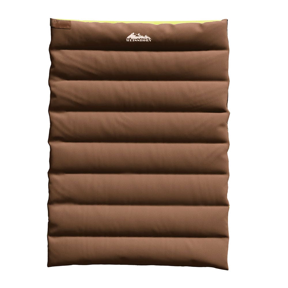 Weisshorn Sleeping Bag Double Bags Thermal Camping Hiking Tent Brown - 5°C - SportZone.co.nz