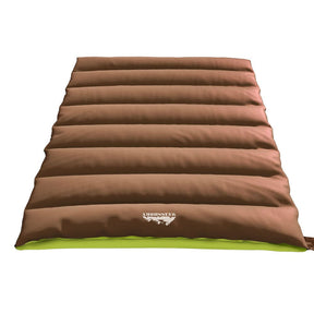 Weisshorn Sleeping Bag Double Bags Thermal Camping Hiking Tent Brown - 5°C - SportZone.co.nz