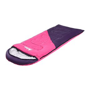 Weisshorn Sleeping Bag Single 213cm Thermal Camping Hiking Pink - SportZone.co.nz