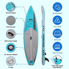 Weisshorn Stand Up Paddle Board 10.5ft Inflatable SUP Surfboard Paddleboard Kayak Surf Green - SportZone.co.nz