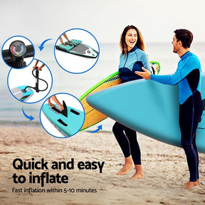 Weisshorn Stand Up Paddle Board 10.5ft Inflatable SUP Surfboard Paddleboard Kayak Surf Green - SportZone.co.nz