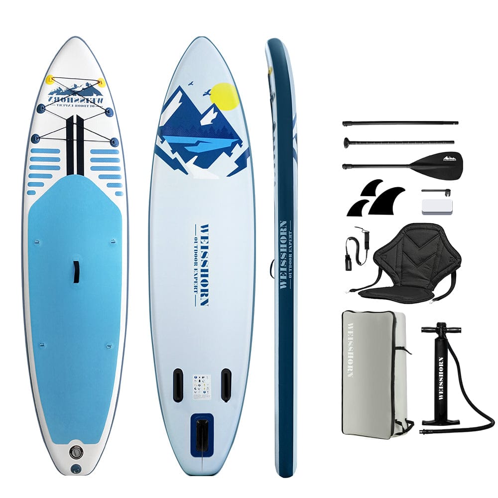 Weisshorn Stand Up Paddle Board 10.6ft Inflatable SUP Surfboard Paddleboard Kayak Surf Blue - SportZone.co.nz