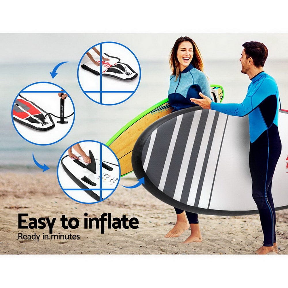 Weisshorn Stand Up Paddle Board 11ft Inflatable SUP Surfboard Paddleboard Kayak Surf Black - SportZone.co.nz