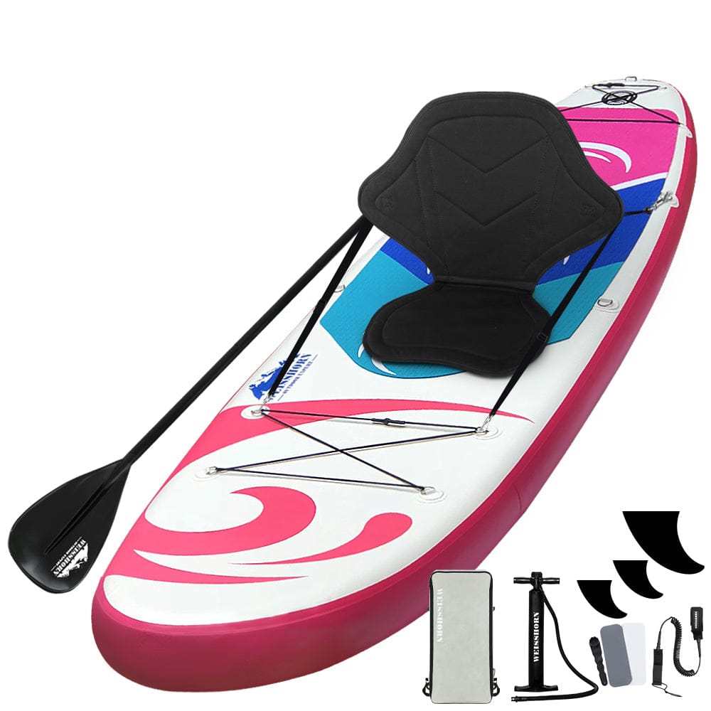 Weisshorn Stand Up Paddle Board 11ft Inflatable SUP Surfboard Paddleboard Kayak Surf Pink - SportZone.co.nz