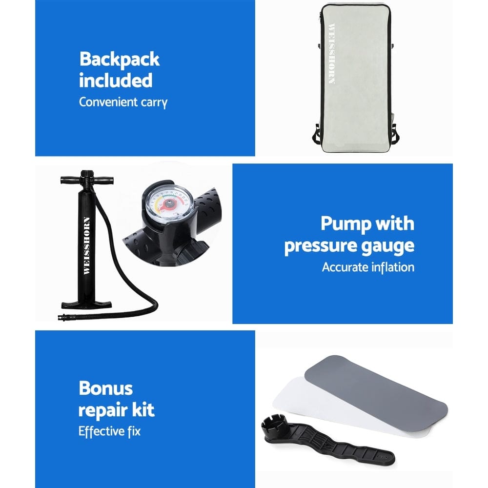 Weisshorn Stand Up Paddle Board 11ft Inflatable SUP Surfboard Paddleboard Kayak Surf Red - SportZone.co.nz