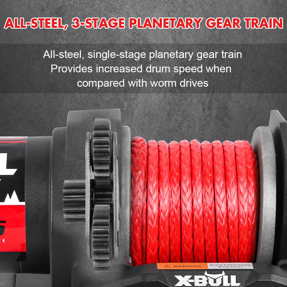 X - BULL 12V Electric Winch 2500LBS Synthetic Rope 15.2M ATV Boat Winch Trailer - SportZone.co.nz