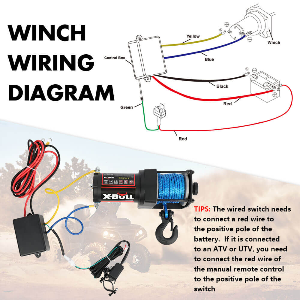 X - BULL 12V Electric Winch 3000LB ATV Winch Boat Trailer Winch Synthetic Rope - SportZone.co.nz
