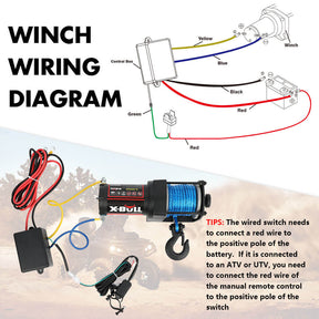 X - BULL 12V Electric Winch 3000LB ATV Winch Boat Trailer Winch Synthetic Rope - SportZone.co.nz