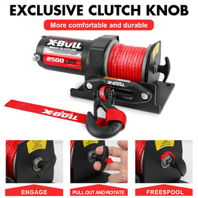 X - BULL 2500LBS Electric Winch 12V Winch Synthetic Rope 15.2M ATV Winch Kit Boat Winch Trailer - SportZone.co.nz