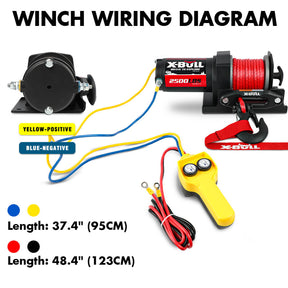 X - BULL 2500LBS Electric Winch 12V Winch Synthetic Rope 15.2M ATV Winch Kit Boat Winch Trailer - SportZone.co.nz