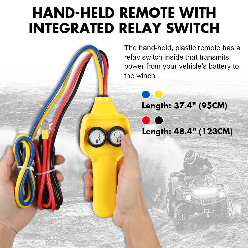 X - BULL 2500LBS Electric Winch 12V Winch Synthetic Rope 15.2M ATV Winch Kit Boat Winch Trailer - SportZone.co.nz