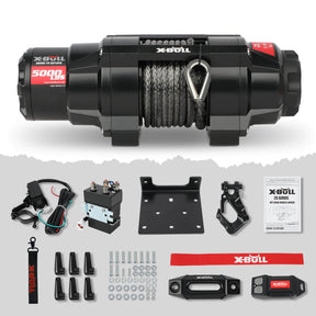 X - BULL 5000LBS Electric Winch 12V Synthetic Rope ATV UTV Boat Upgraded version - SportZone.co.nz