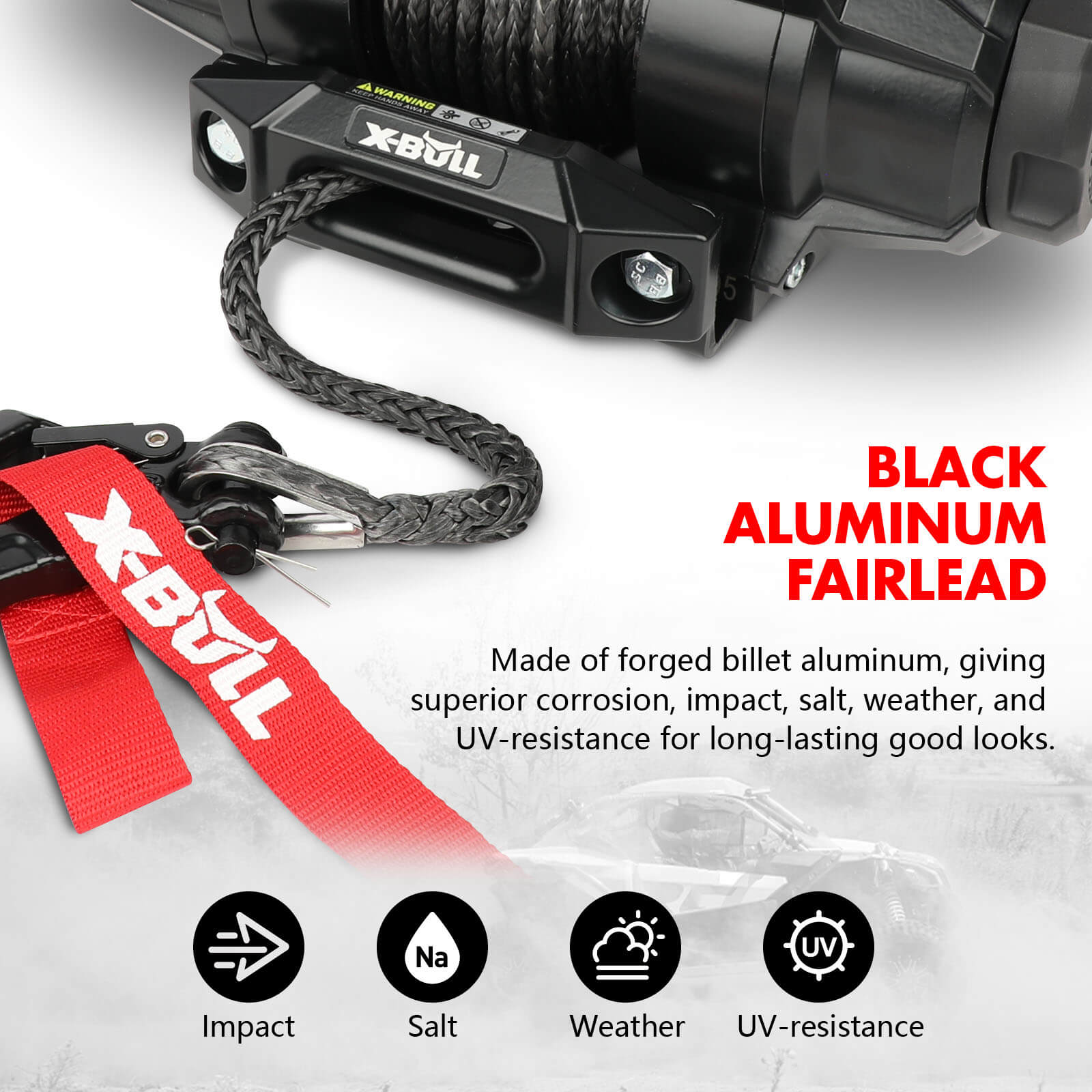 X - BULL 5000LBS Electric Winch 12V Synthetic Rope ATV UTV Boat Upgraded version - SportZone.co.nz
