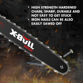 X-BULL Chainsaw Petrol Commercial 62cc 20" Bar E-Start Tree Pruning Top Handle - SportZone.co.nz