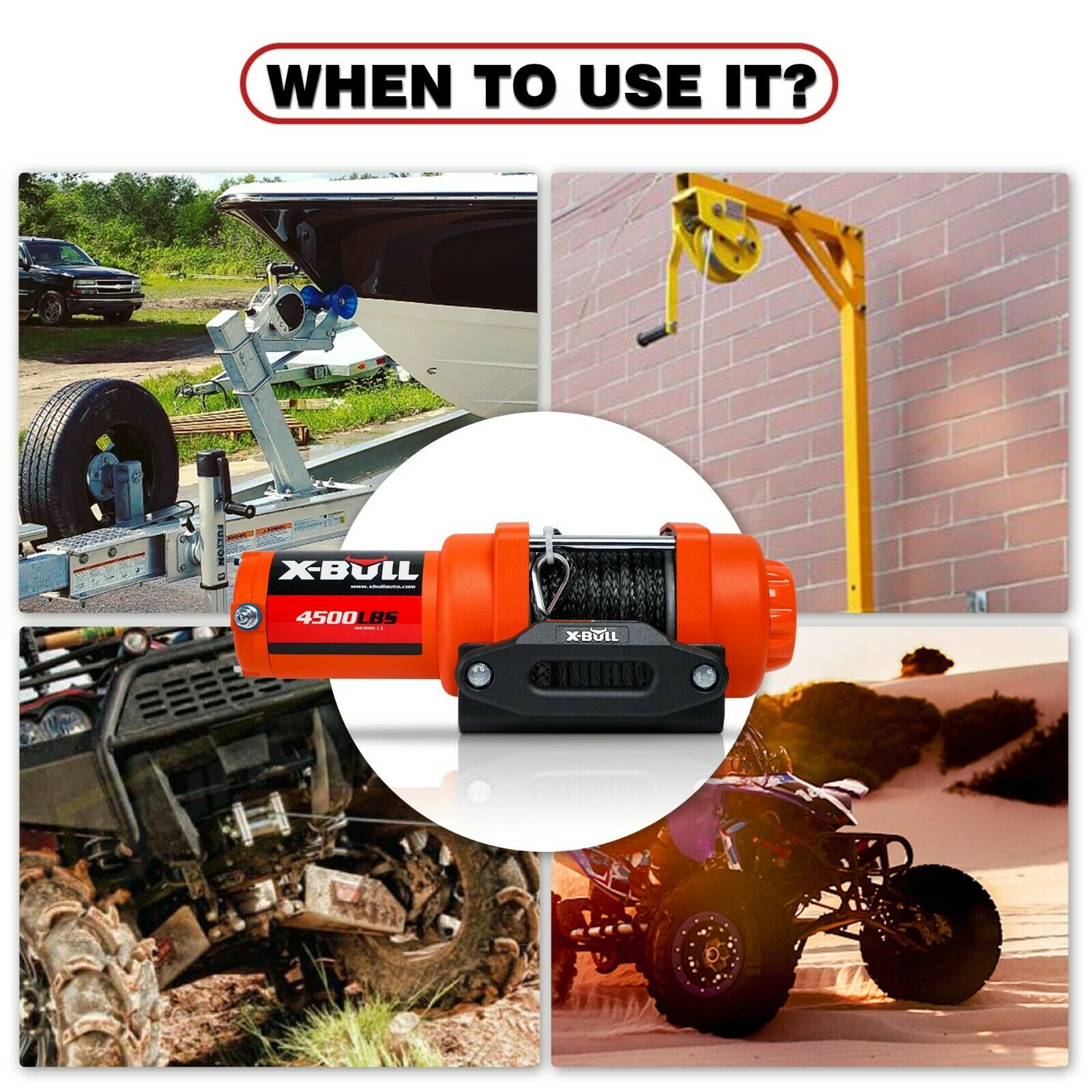 X - BULL Electric Winch 12v Synthetic Rope 4500LBS Wireless Remote ATV UTV 2041KG - SportZone.co.nz