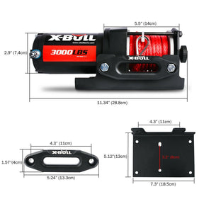 X - BULL Electric Winch 12V Wireless 3000lbs/1360kg Synthetic Rope BOAT ATV 4WD - SportZone.co.nz