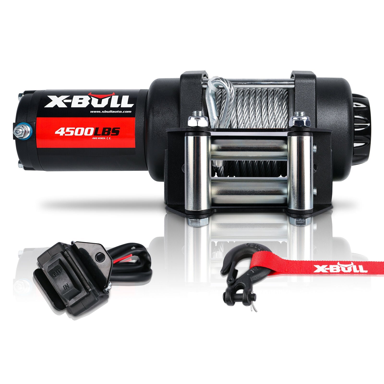 X - BULL Electric Winch 4500LBS/2041KG Steel Cable Wireless Remote Boat ATV 4WD - SportZone.co.nz