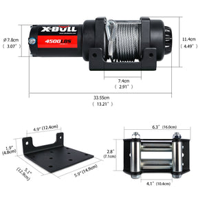 X - BULL Electric Winch 4500LBS/2041KG Steel Cable Wireless Remote Boat ATV 4WD - SportZone.co.nz