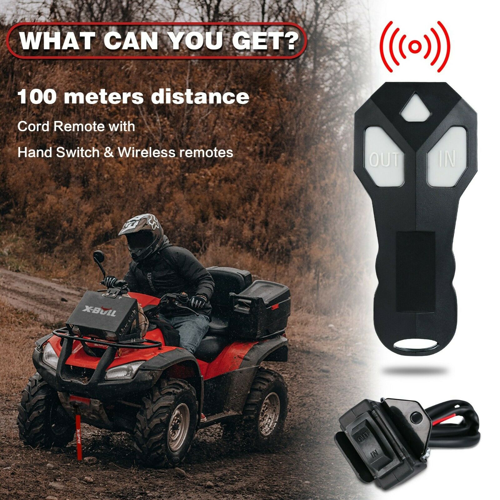 X - BULL Electric Winch 4500LBS/2041KG Steel Cable Wireless Remote Boat ATV 4WD - SportZone.co.nz