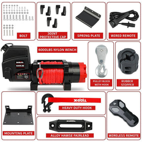 X - BULL Electric Winch 6000LBS 12V BOAT Synthetic Rope Wireless Remote 4WD ATV UTV - SportZone.co.nz