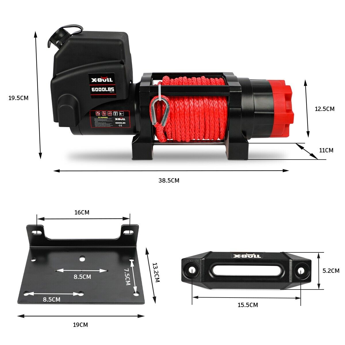 X - BULL Electric Winch 6000LBS 12V BOAT Synthetic Rope Wireless Remote 4WD ATV UTV - SportZone.co.nz
