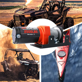 ZESUPER Electric Winch 2500LBS/1134KG 12V 15.2M Steel Cable ATV UTV 4WD 4X4 Boat - SportZone.co.nz
