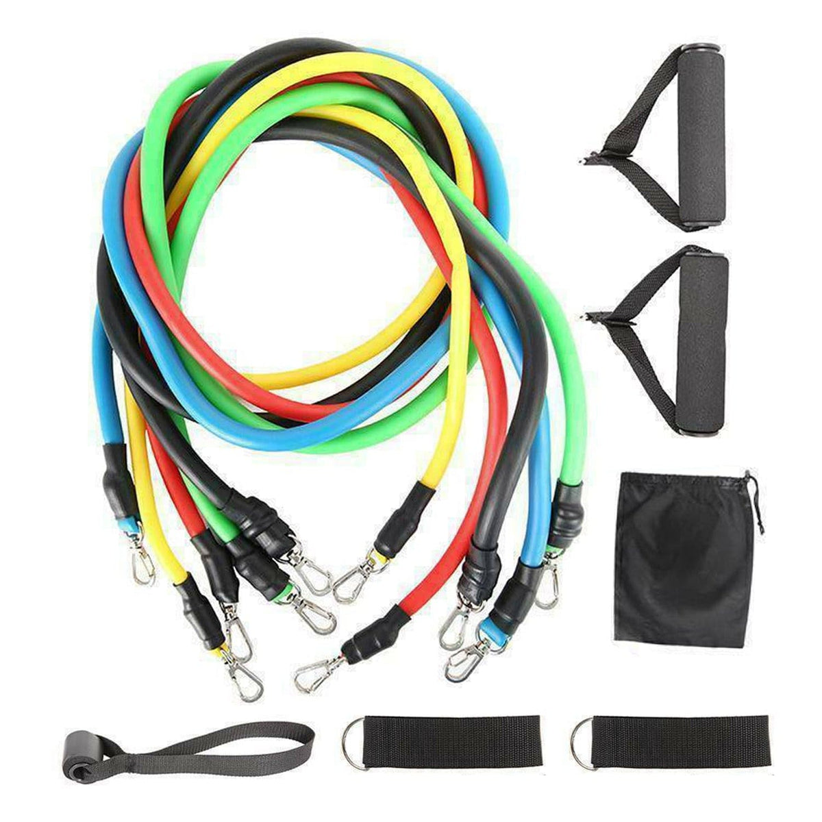 11Pcs/Set Pull Rope Belt Elastic Home Gym Fitness Exercise Resistance Band - SportZone.co.nz