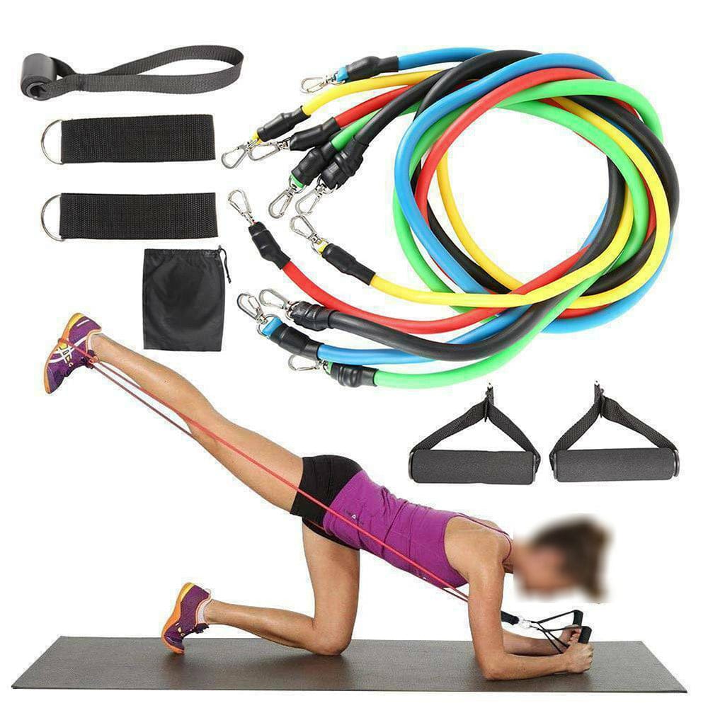 11Pcs/Set Pull Rope Belt Elastic Home Gym Fitness Exercise Resistance Band - SportZone.co.nz