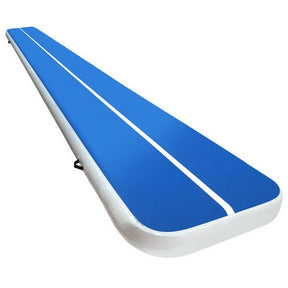 6m x 1m Inflatable Air Track Mat 20cm Thick Gymnastic Tumbling Blue And White - SportZone.co.nz
