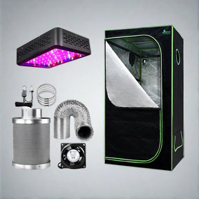 Greenfingers Grow Tent Light Kit 60x60x140CM 600W LED 4" Vent Fan,Greenfingers Grow Tent Light Kit LED 600W Full Spectrum 4" Vent 60x60x140CM