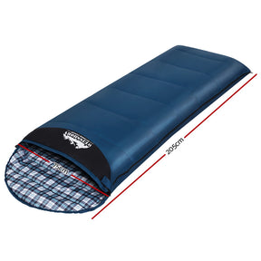 Weisshorn Sleeping Bag Single Thermal Camping Hiking Tent Blue 0°C