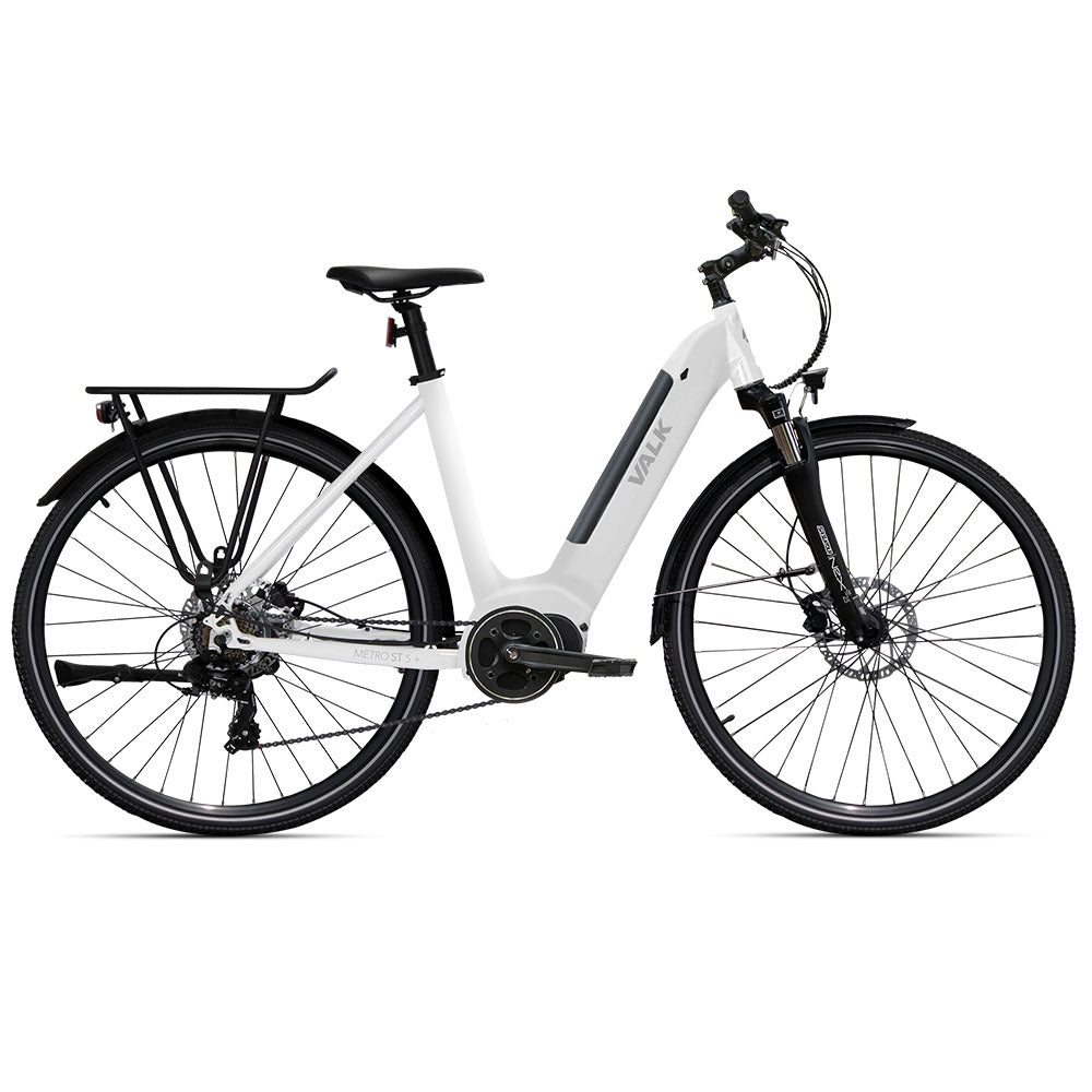 Valk Metro ST 5 + Electric Bike, Mid-Drive, Step-Through, Large, White