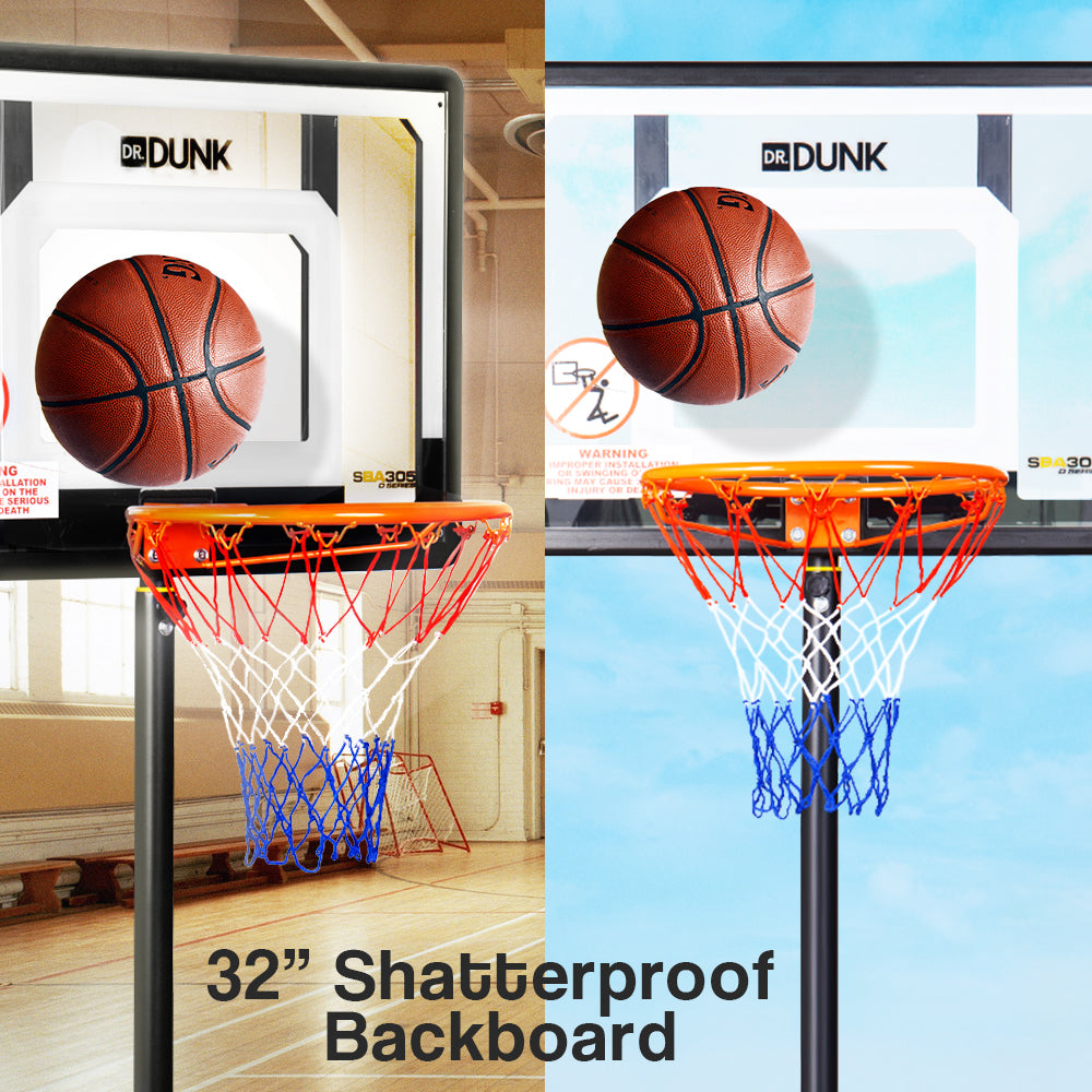 Dr.Dunk Adjustable Basketball Stand System Kids Hoop Portable Height Rim Ring